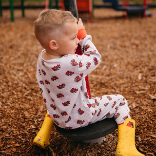 Fire Truck Pyjama with Red Contrast