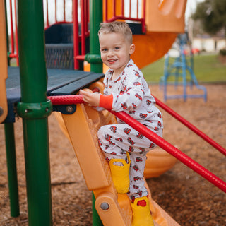 Fire Truck Pyjama with Red Contrast