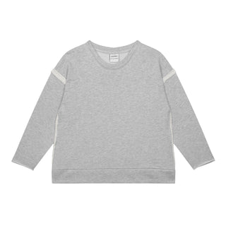 Grey Contrast Detailed Sweatshirt