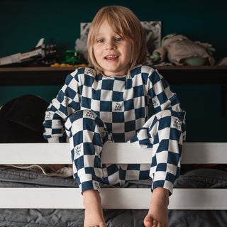 Navy No Bad Days Long Pyjama