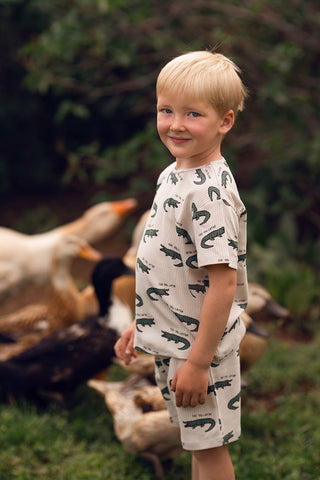 Crocodile Short Sleeve Tee Short Pyjama
