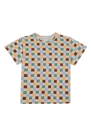 Soft Beach Check Short-Sleeve Tee Shorts Set
