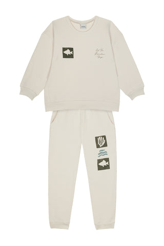 Ocean Life Tiles Sweatshirt Pants Set