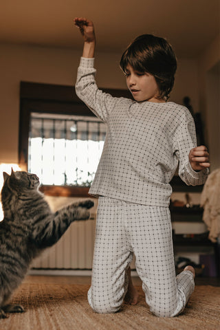 Mini Grid Long Sleeve Pyjama