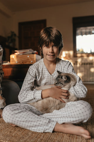 Mini Grid Long Sleeve Pyjama