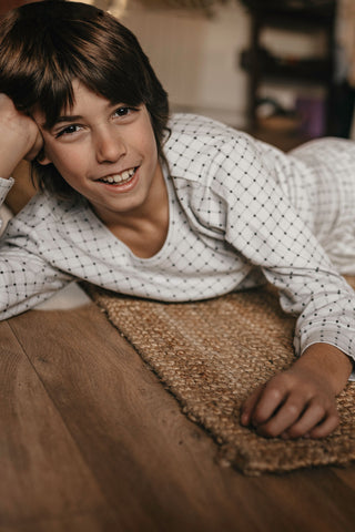 Mini Grid Long Sleeve Pyjama