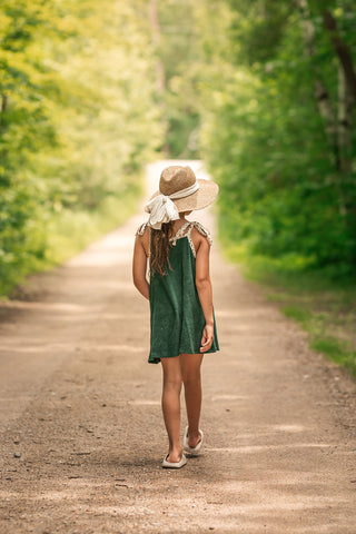 Green Towel Dress with Flower Details