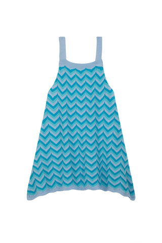 Blue Striped Knit Dress