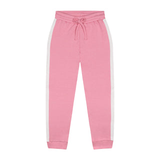 Pink 3 PLY Sweatshirt + Pants Set with Contrast White