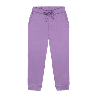 Purple 3 PLY Sweatshirt + Pants Set with Bird Embroidery