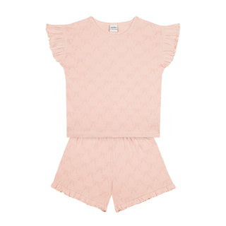 Ribbon Jacquard Ruffled Short Pyjama