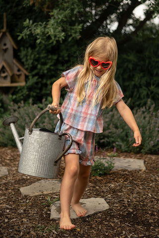 Pink Sunset Short Sleeve Top Short Set