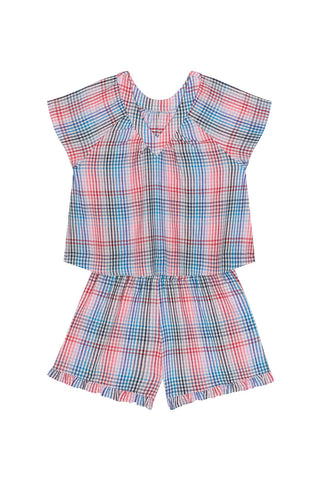 Pink Sunset Short Sleeve Top Short Set