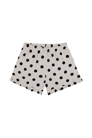 Navy Polka Dot Ruffled Top Short Set