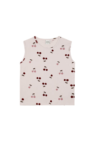 Cherry Blush Sleeveless Top Short Pyjama