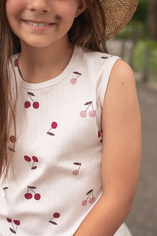 Cherry Blush Sleeveless Top Short Pyjama