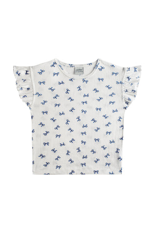Tiny Navy Bows Short Short Sleeve Tee Short Pyjama