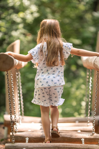 Tiny Navy Bows Short Short Sleeve Tee Short Pyjama