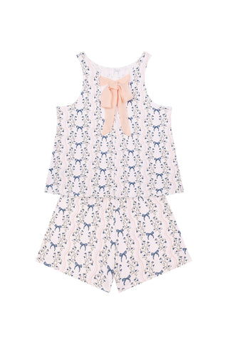 Ribbon Garden Ribbon Detailed Sleeveless Top Shorts Set