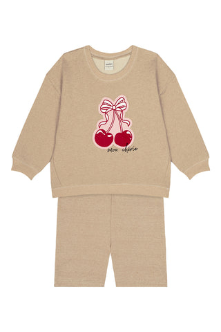 Cherry Sweatshirt Biker Tights Set