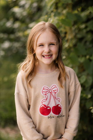 Cherry Sweatshirt Biker Tights Set