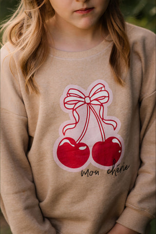 Cherry Sweatshirt Biker Tights Set