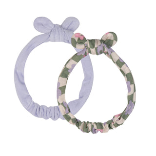 Lilac Velvet and Graphic Flowers Hair Band