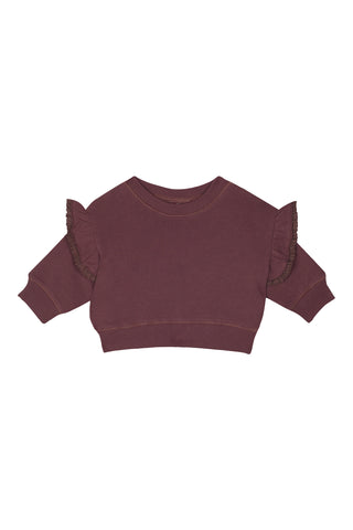 Lace Trim Detailed Dusty Plum Sweatshirt
