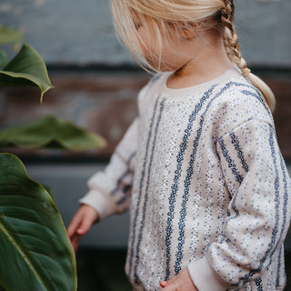 Vertical Flowers Sweatshirt Pants Set