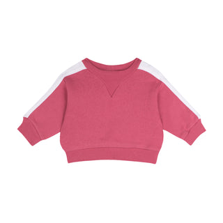 Cherry Sweatshirt Pants Set with Contrast White
