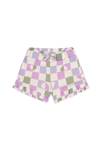 Checkerboard Hearts Short-Sleeve Tee Shorts Set