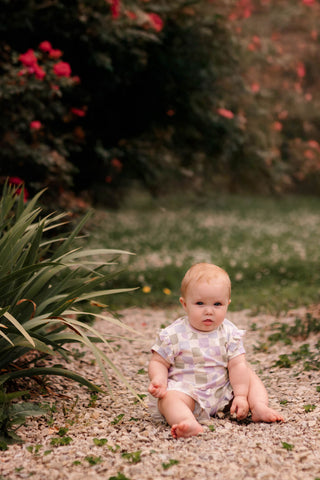 Checkerboard Hearts Short-Sleeve Tee Shorts Set