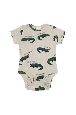 Crocodile Short-Sleeve Body Pants Set