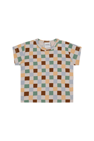 Soft Beach Check Short-Sleeve Tee Shorts Set