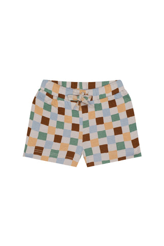 Soft Beach Check Short-Sleeve Tee Shorts Set