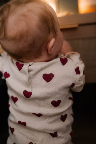 Heart Jacquard Tshirt Tights Set