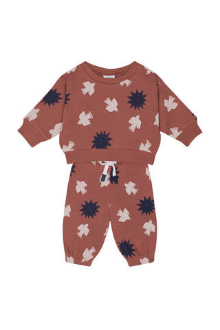 Tile Bird & Sun Sweatshirt Pants Set