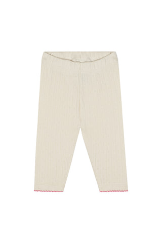 Rose Detailed Milk Jacquard Long Sleeve Legging  Set