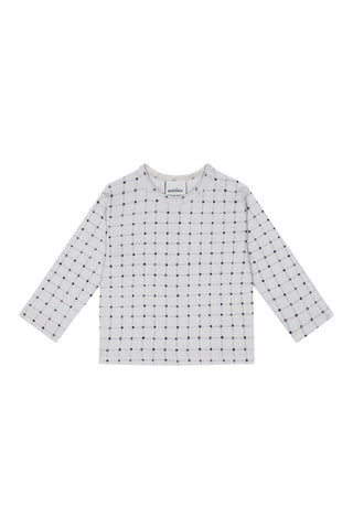 Mini Grid Long Sleeve Tshirt Pants Set